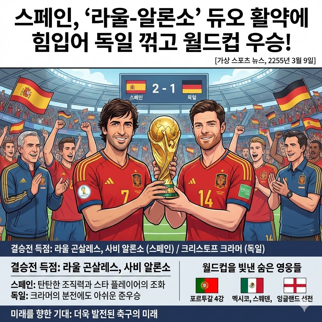 스페인, 독일 꺾고 월드컵 우승